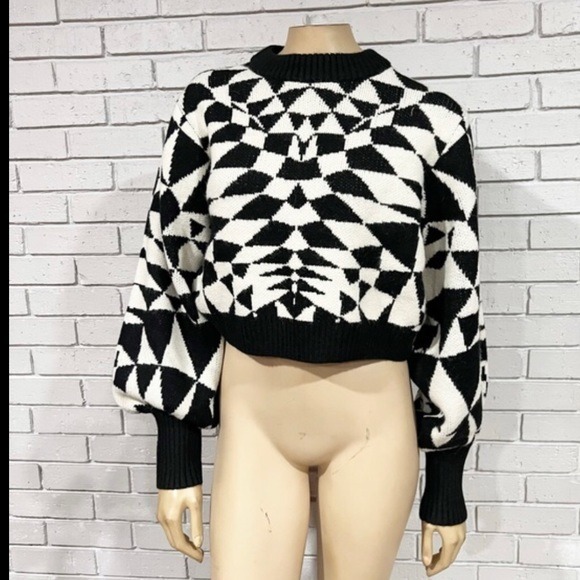 Farm Rio Women's Heart Deco Knit Sweater - Size Medium